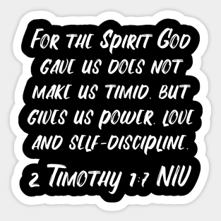 2 Timothy 1:7 Bible Verse NIV Text Sticker